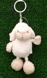 10cm White string sheep Keyring